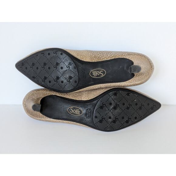 Sofft Metallic Gold Bronze Reptile Kitten Heels Pumps Size 7.5 M - Picture 6 of 6